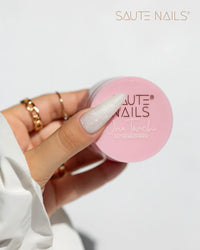 Sauté Nails One Touch Glitter Milky White Builder Gel 50g - official product texture or application image 2 of 4