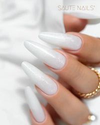 Sauté Nails One Touch Glitter Milky White Builder Gel 50g - official product texture or application image 3 of 4