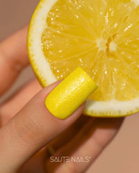 Sauté Nails S302 Lemon Pop UV Gel Polish 8ml - official shade swatch or nail colour image 2 of 4