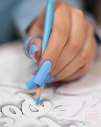 Sauté Nails S294 Misty Blue UV Gel Polish 8ml - official shade swatch or nail colour image 2 of 4